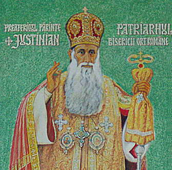 Preafericitul Patriarh Justinian Marina - portret votiv în biserica Mănăstirii Radu Vodă